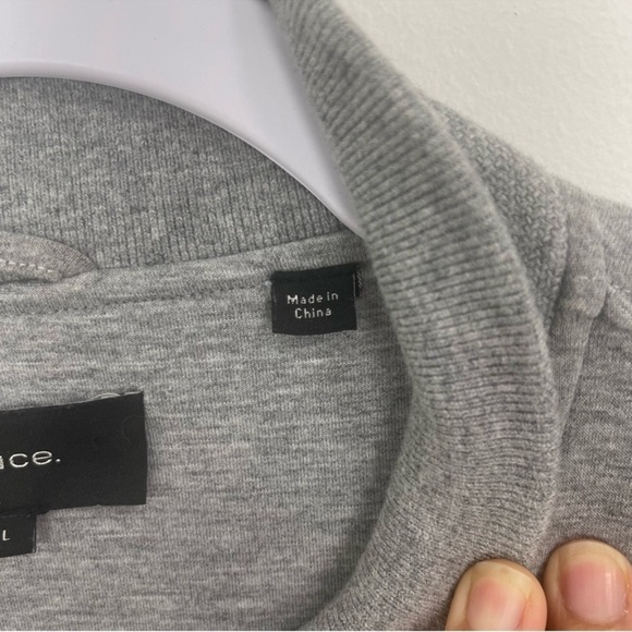 VINCE Men’s Knit Bomber Jacket Grey Gray Size Large As Seen On Freddie Benson - Picture 8 of 16